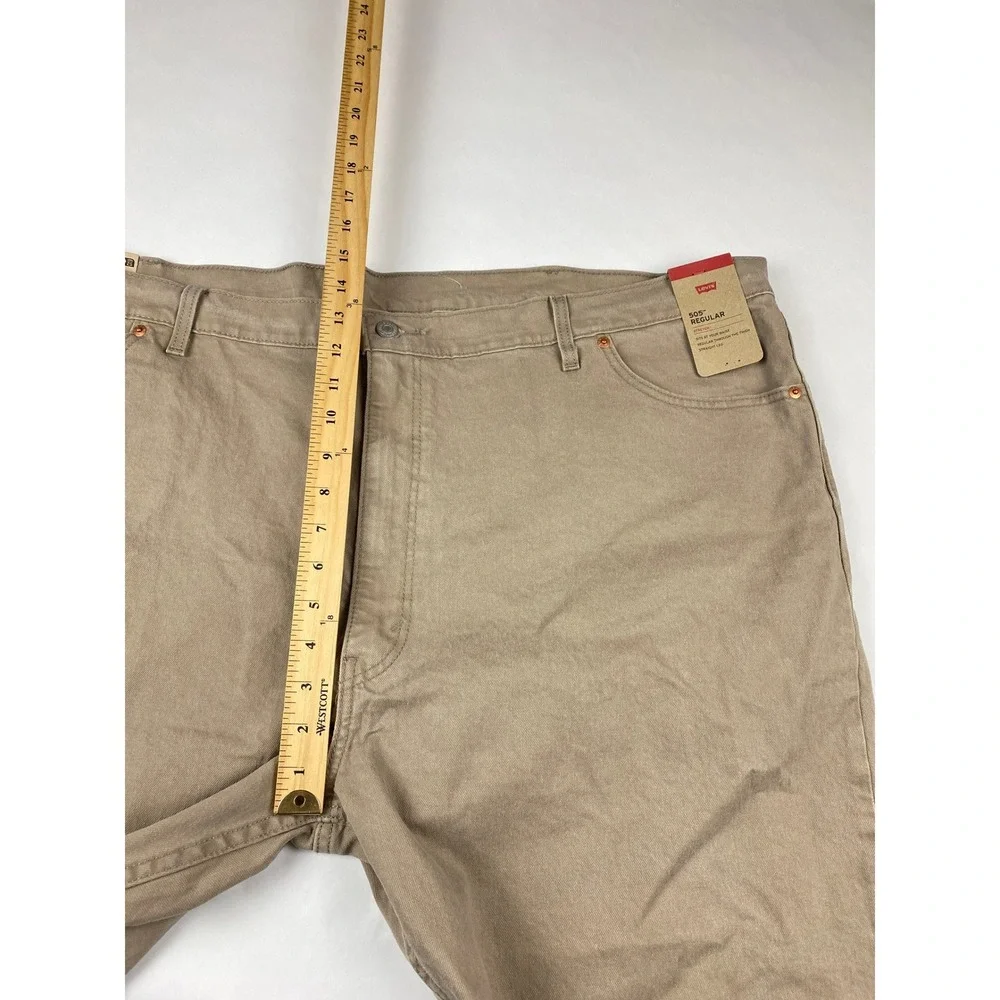 NWT Levi's 505 Big & Tall Jeans Mens 52x29 Stretch Denim Straight Leg Tan